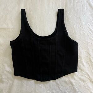 Black Ribbed Women's Tank Top